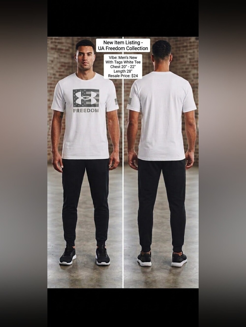 Under Armour White Printed Men's Tee